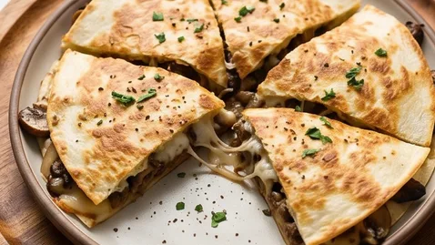 비프 머쉬룸 퀘사디아 | 치즈와 또띠야로 만드는 레시피