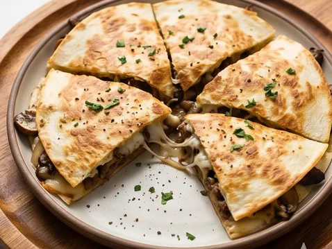 비프 머쉬룸 퀘사디아 | 치즈와 또띠야로 만드는 레시피