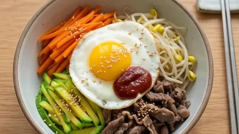 Sogogi Bibimbap (Korean Beef Mixed Rice Bowl)