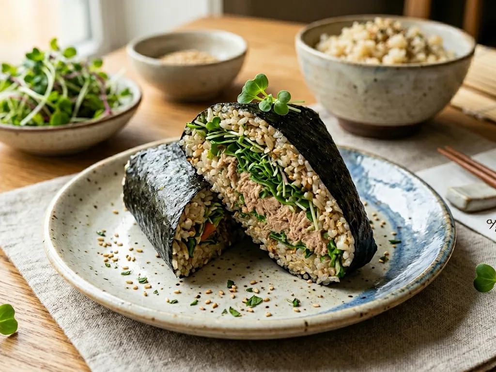 어린잎 채소 삼각김밥