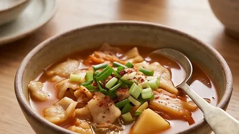 할머니 김치수제비 | 쫄깃한 손반죽으로 대충 던져 넣어야 더 깊어지는 할미 수제비