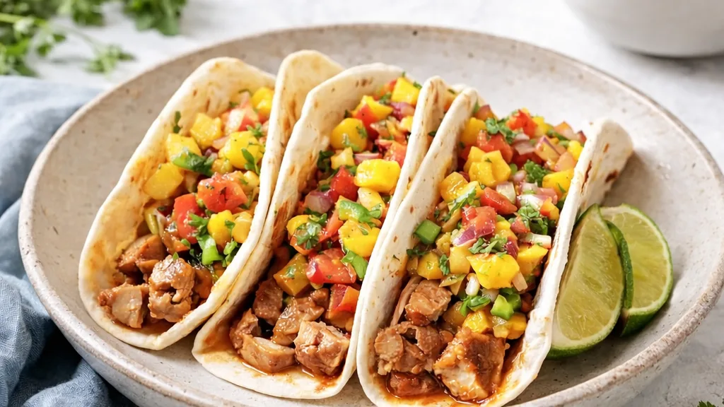 아도보 치킨 타코 | 망고 살사로 만든 전통 방식 타코 (2인분)