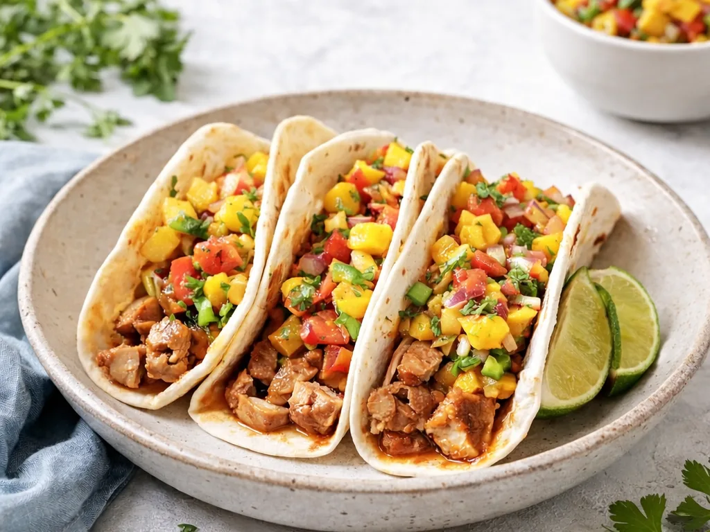 아도보 치킨 타코 | 망고 살사로 만든 전통 방식 타코 (2인분)