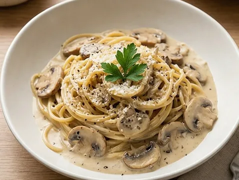 크리미 머쉬룸 파스타 | 부드러운 크림과 버섯 풍미