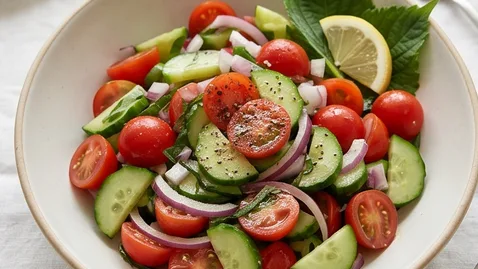 방울 토마토 오이 샐러드 | 라이코펜 흡수율 도움주는 샐러드