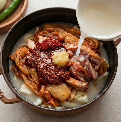 항정김치찜 | 고기 반 김치 반 입안에서 살살 녹는 김치찜 레시피 조리 단계 3 이미지 - 볼에 고춧가루, 국간장, 멸치액젓, 다진 마늘, 설탕을 섞어 양념장을 만