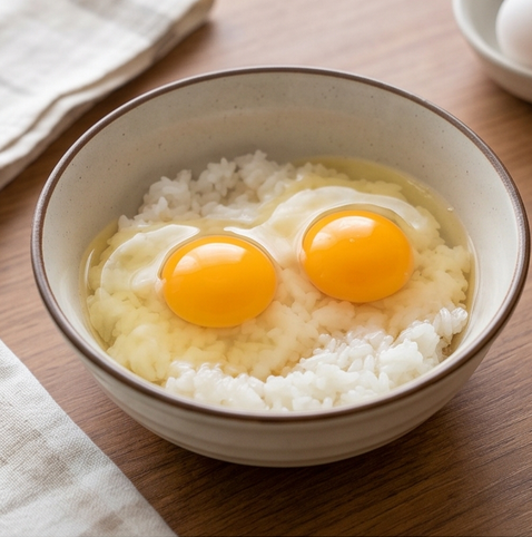 전자레인지 간장 계란밥 | 바쁜 시간, 빠르게 완성하는 레시피 조리 단계 2 이미지 - 밥 위에 계란 2개를 깨서 올린다.